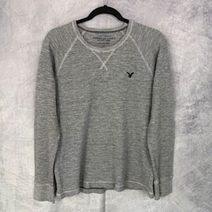 vtg y2k American Eagle Mens Waffle Knit Long Sleeve Shirt Thermal sz L Grunge